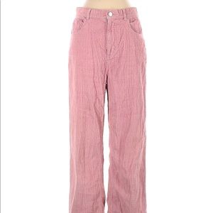 urban outfitters baggy fit high waisted light pink blush corduroys pants
